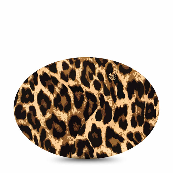 Medtronic Enlite / Guardian ExpressionMed Leopard Print Medtronic Enlite Universal Oval CMG Single Tape ExpressionMed