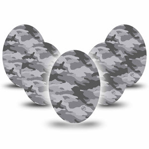 Medtronic Enlite / Guardian ExpressionMed Gray Camo Universal Oval Tapes