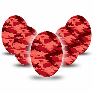 Medtronic Enlite / Guardian ExpressionMed Red Camo Universal Oval Tapes