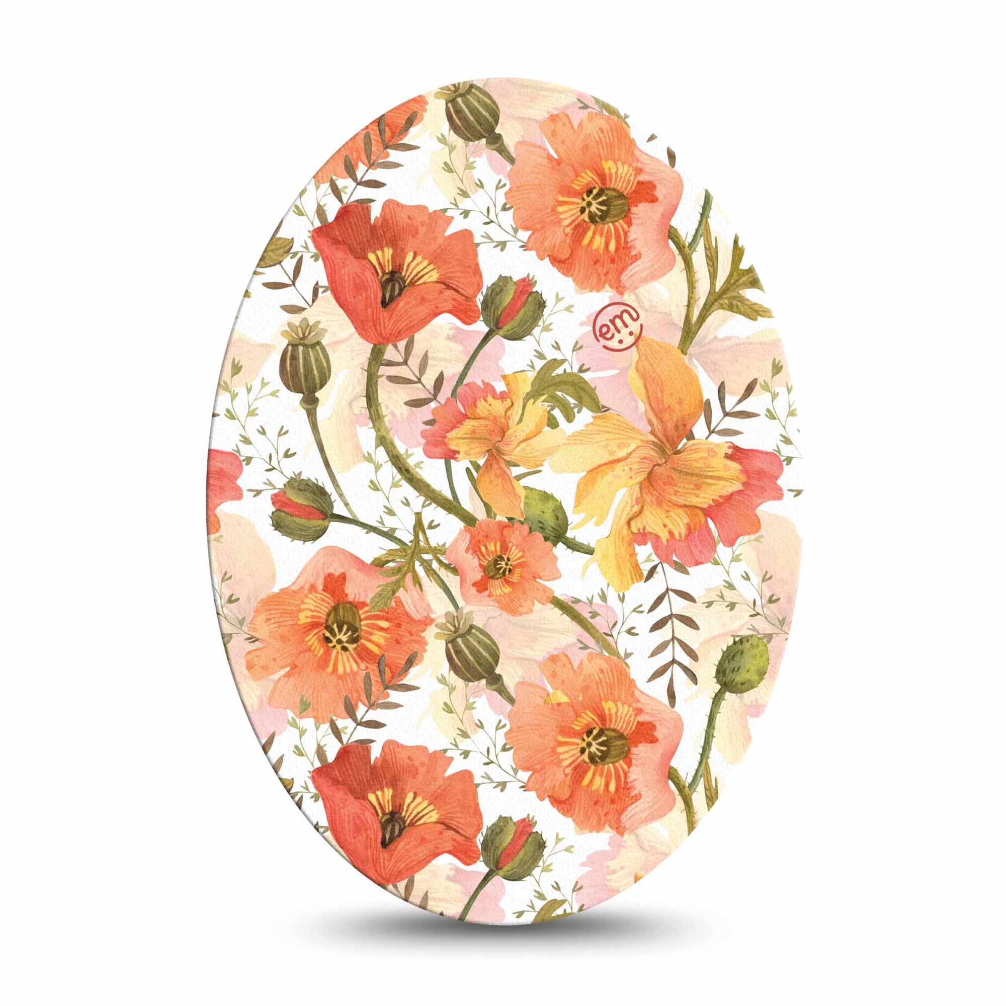 Medtronic Enlite / Guardian ExpressionMed Peachy Blooms Universal Oval Tape