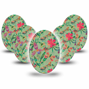 Medtronic Enlite / Guardian ExpressionMed Garden Butterflies Universal Oval Tapes