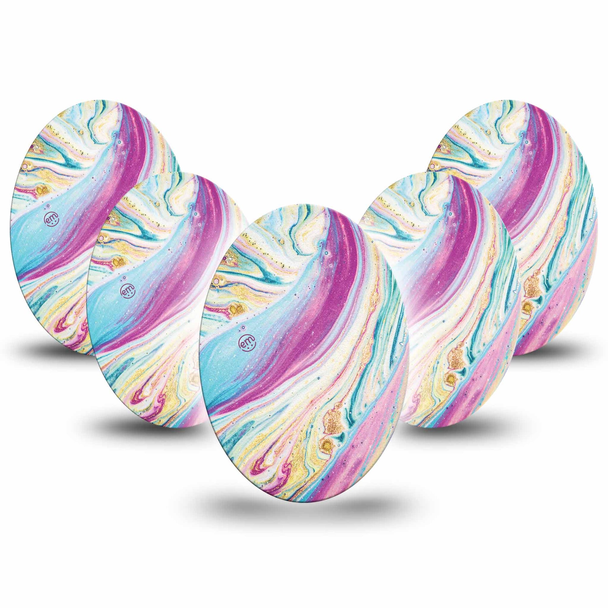 Medtronic Enlite / Guardian Shimmering Marble Universal Oval Tapes