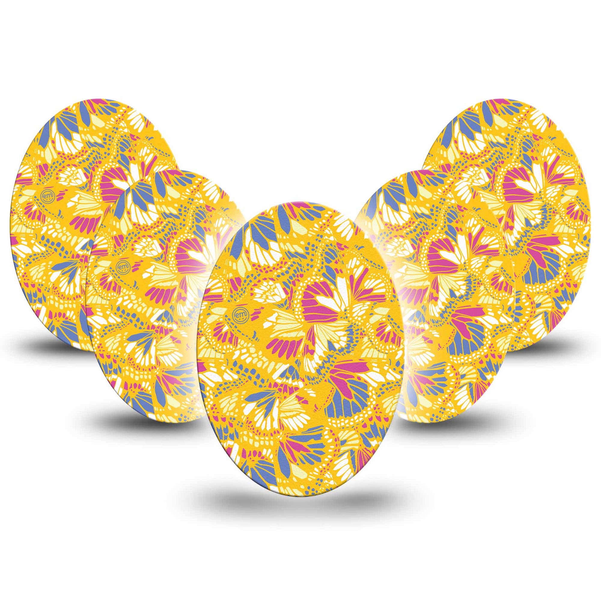 Medtronic Enlite / Guardian Yellow Butterfly Wings Universal Oval Tapes