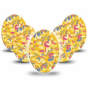 Medtronic Enlite / Guardian Yellow Butterfly Wings Universal Oval Tapes