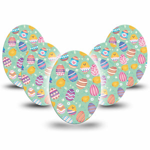 Spring Chicks Oval Tape, 5-Pack, Easter Eggs and Chicks Inspired, CGM, Overlay Patch Design