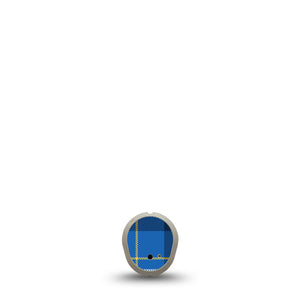 Blue Plaid Dexcom G7 Transmitter Sticker, Single, Plaided Colors Themed, Sticker Design