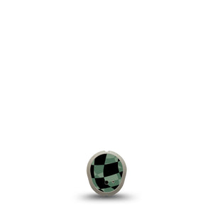 ExpressionMed Green & Black Checkerboard Dexcom G7 Transmitter Sticker, Black & Green Cubes, CGM, Adhesive Sticker Design, Dexcom Stelo Glucose Biosensor System
