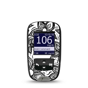 Black Tie Floral Accu-Chek Sticker