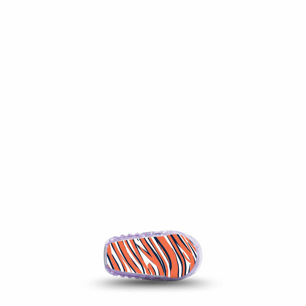 Orange and Dark Navy Oilers Team Spirit Dexcom G6 Transmitter Sticker