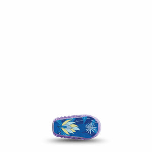 Bold Blue Flowers Dexcom G6 transmitter sticker,, Blue Floral CGM tape design
