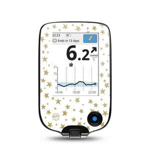 Twinkling Stars Freestyle Libre Receiver Sticker, Abbott Lingo