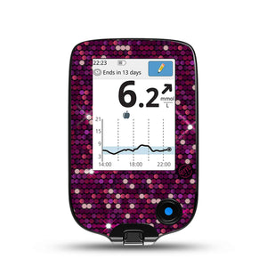 ExpressionMed Pink Sequins Freestyle Libre Receiver Sticker, Abbott Lingo