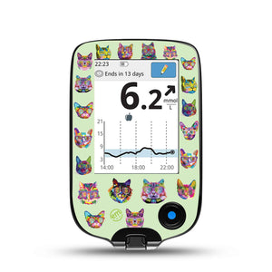 Cat Party Freestyle Libre Receiver Sticker, Abbott Lingo