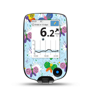 Cute Butterflies Freestyle Libre Receiver Sticker, Abbott Lingo