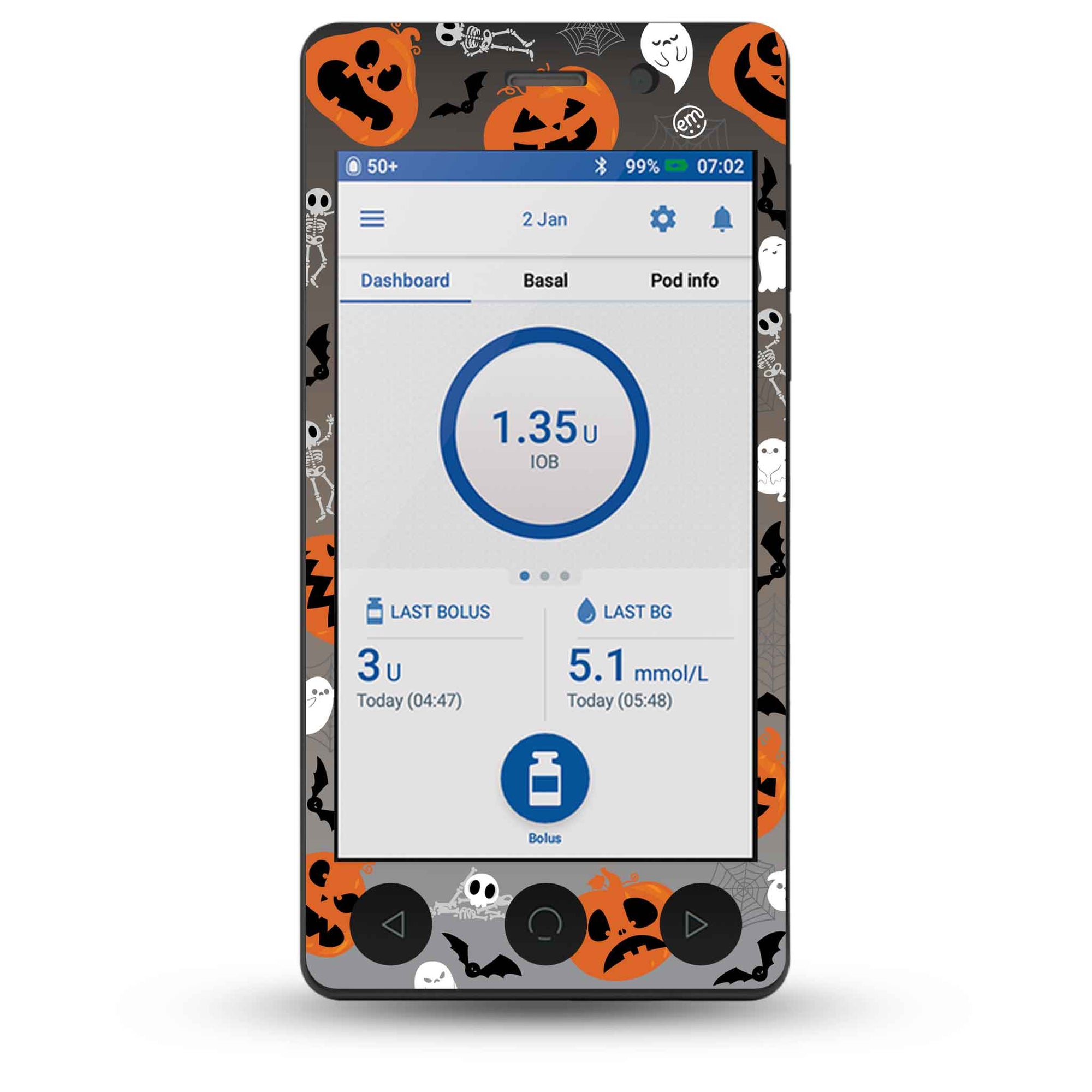ExpressionMed Halloweeny OmniPod DASH Receiver Sticker