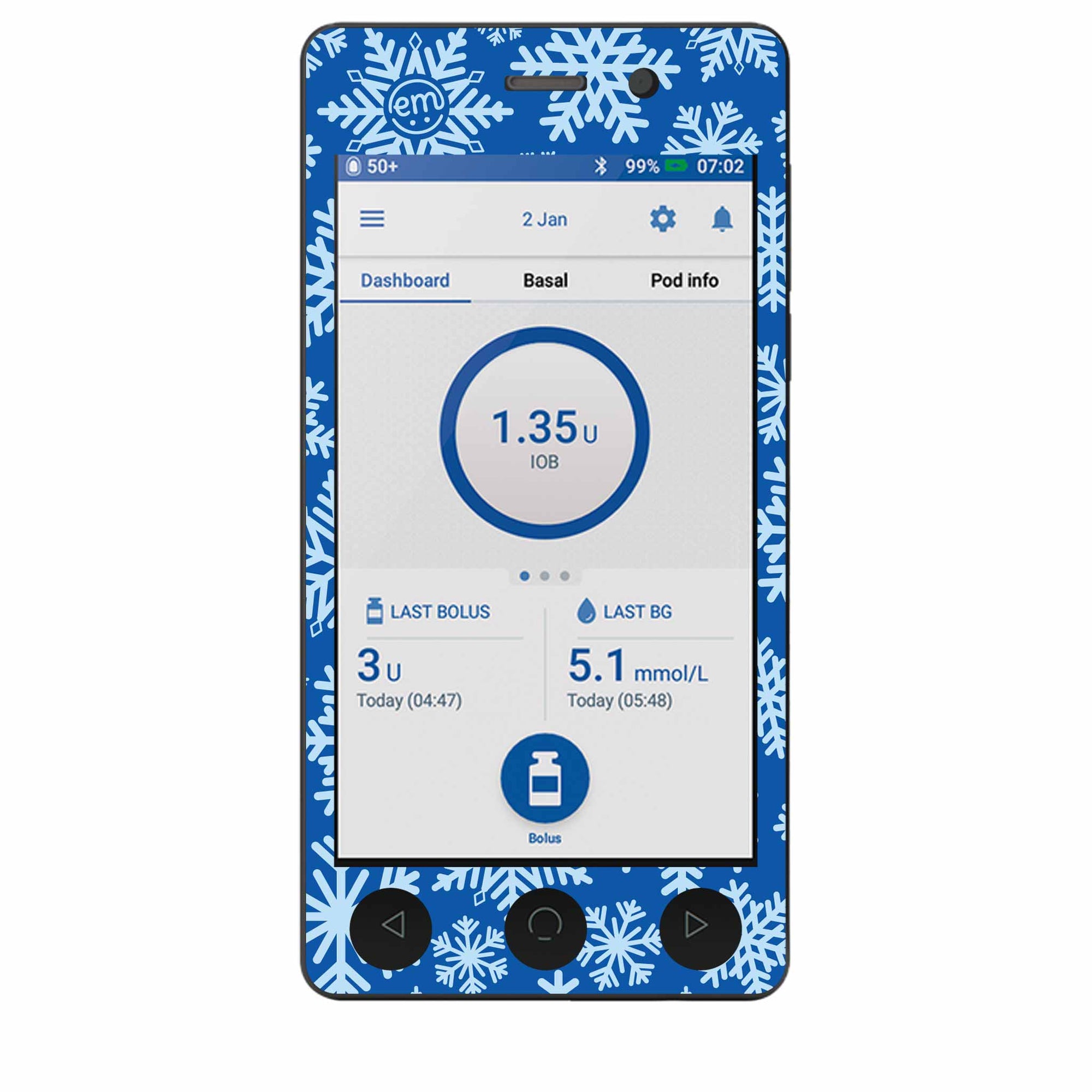 Snowflake OmniPod Dash Sticker