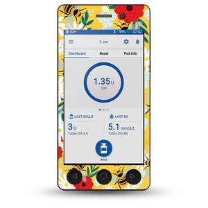 Bees and Flowers OmniPod DASH Sticker
