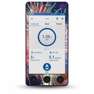 ExpressionMed Fireworks OmniPod DASH Sticker