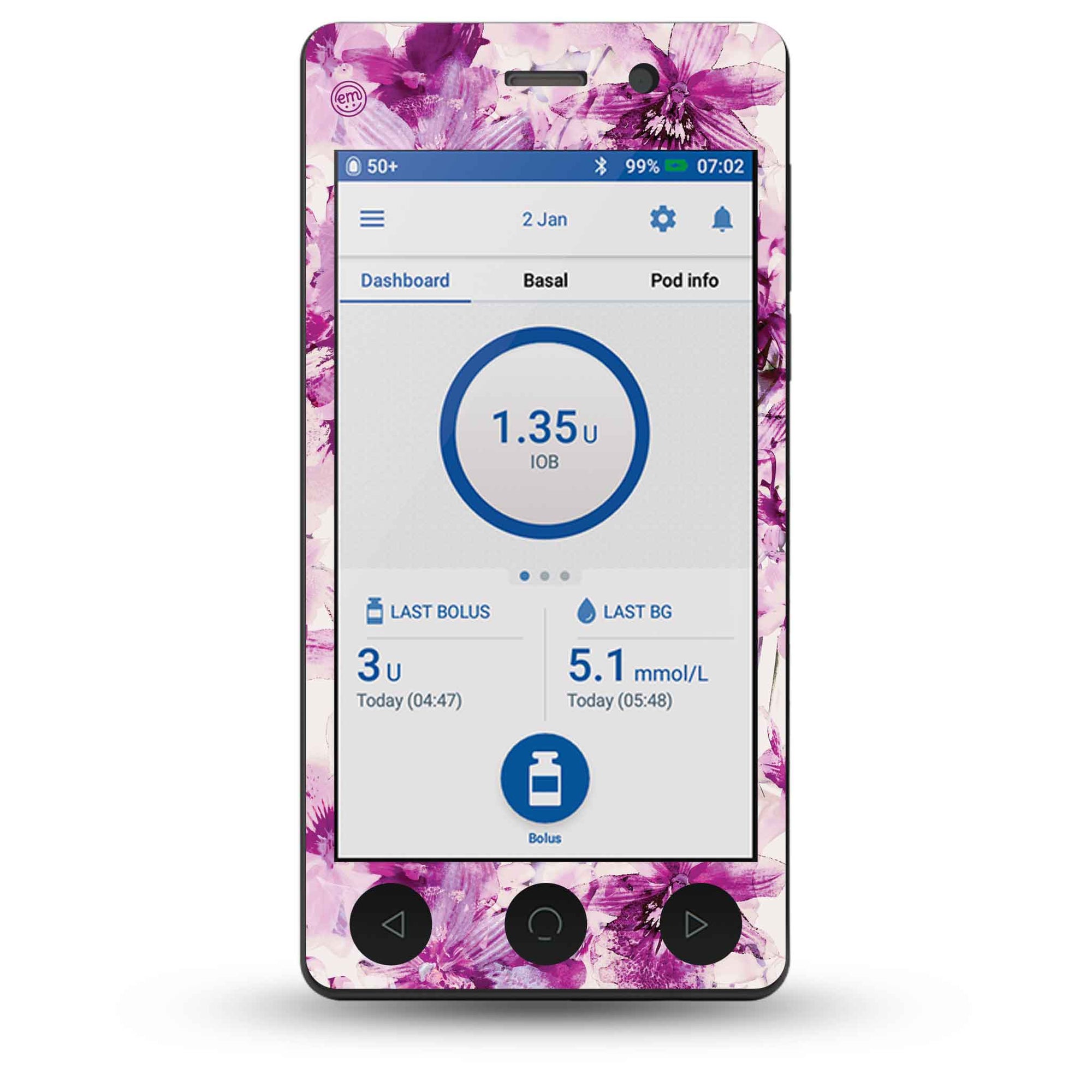 Violet Orchids OmniPod DASH Receiver Sticker