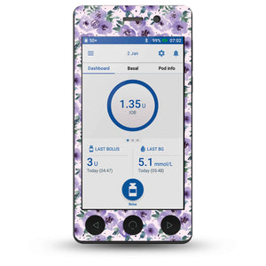 ExpressionMed Flowering Amethyst OmniPod DASH Receiver Sticker