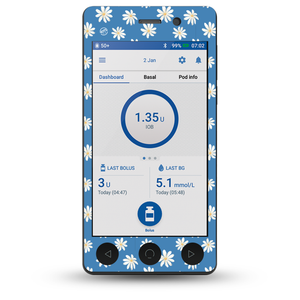 ExpressionMed Painted Daisies OmniPod DASH Receiver Sticker