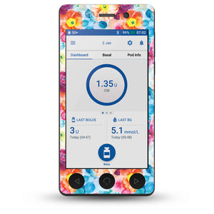 Watercolor Poppies OmniPod DASH Receiver Sticker