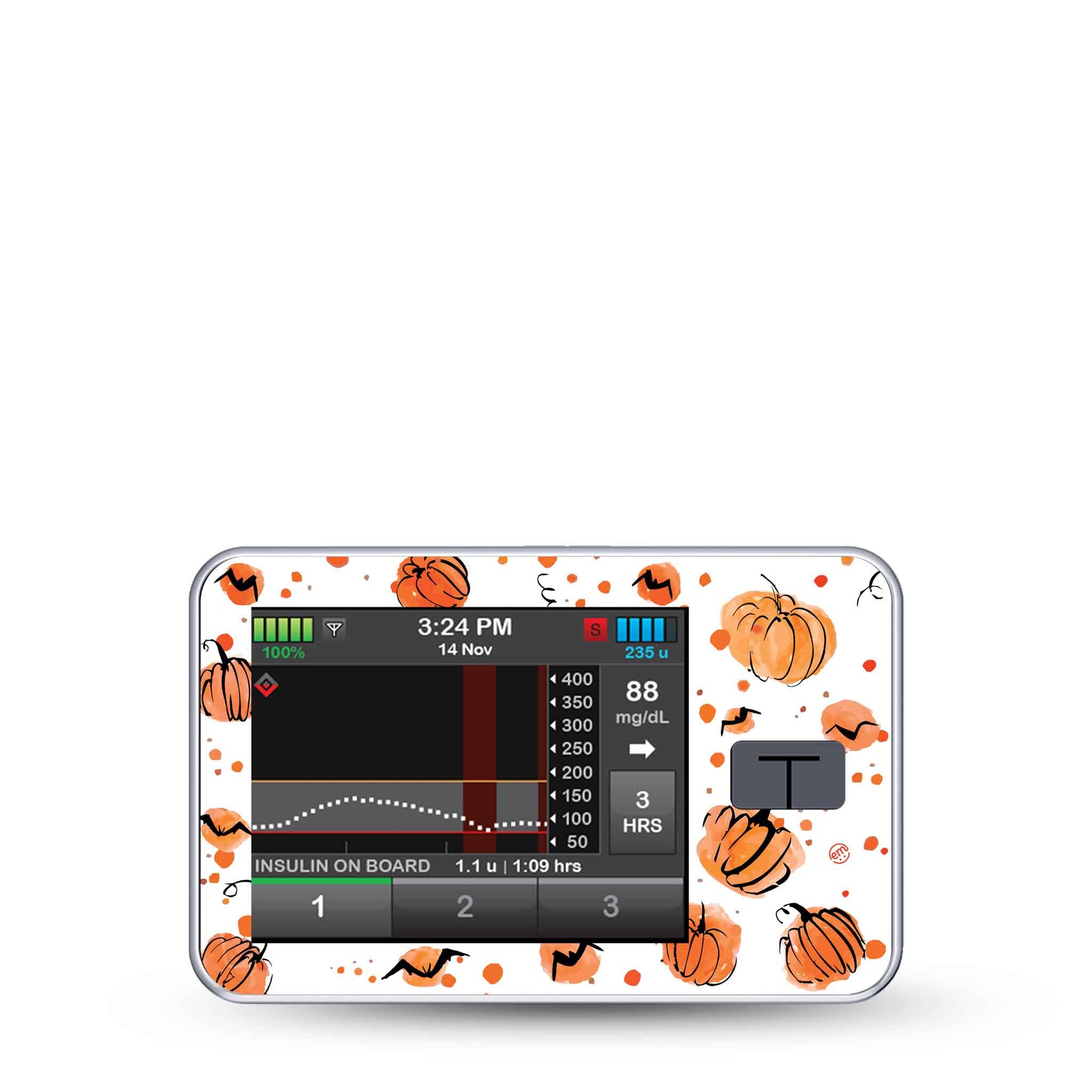 ExpressionMed Pumpkins T-Slim Pump Sticker