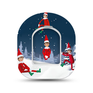 ExpressionMed Mischievous Elves Pod Mini Tape Single Sticker and Single Tape, Festive Pranks Fixing Ring Patch Pump Design