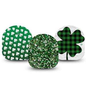 ExpressionMed St. Patrick's Day Variety Pack Pod Sticker 3-Pack   Device Sticker with Seperate Fixing Ring Overlay Tapes Continuous Glucose Monitor Design