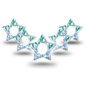 ExpressionMed Hyacinths  Dexcom G7 Star Shape 5-Pack early spring bloomer Overlay Tape CGM Design, Dexcom Stelo Glucose Biosensor System