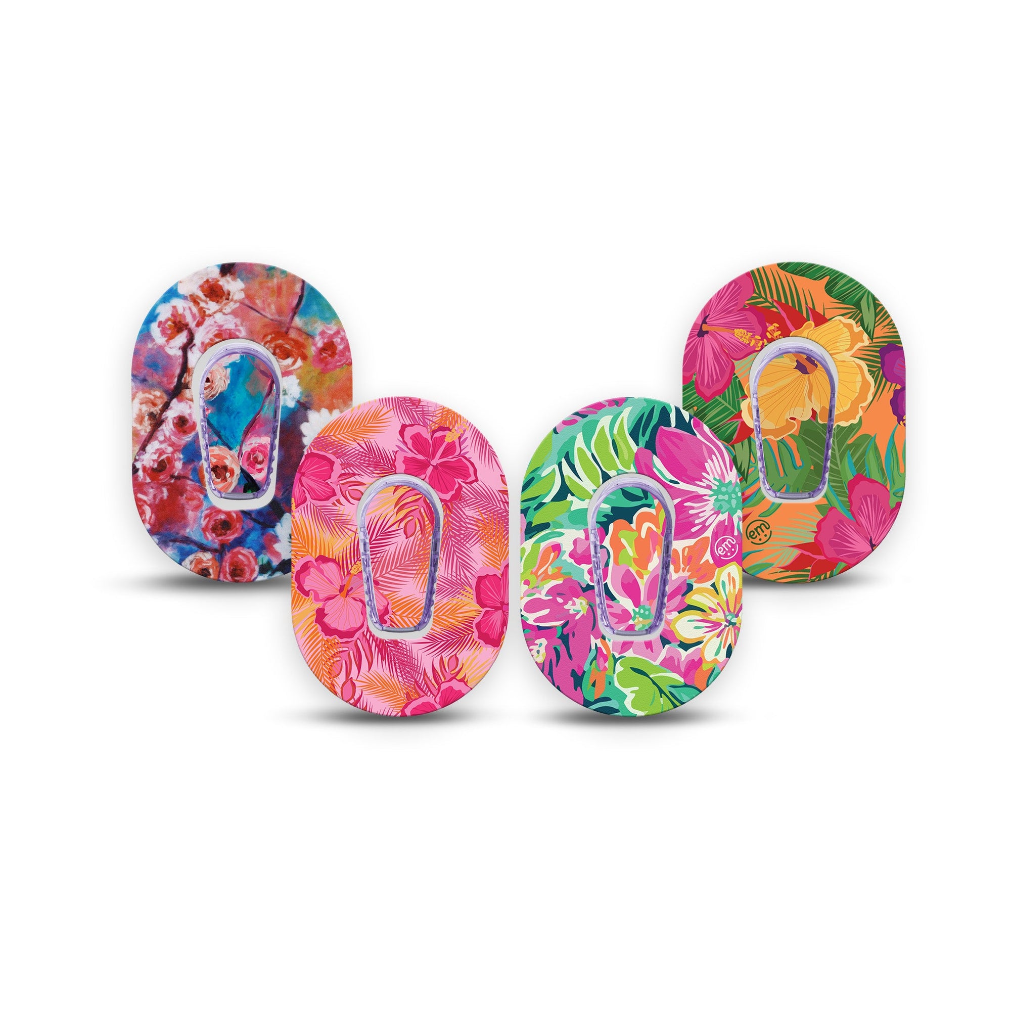 ExpressionMed Tropical Blooms Variety Pack Dexcom G6 Mini Tape Tape & Sticker 8-Pack Exotic Florals, CGM Tape and Sticker Design