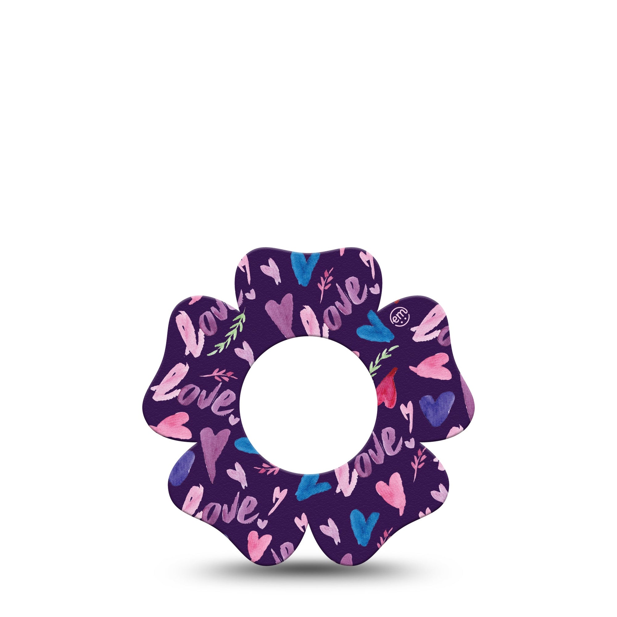 Watercolor Love Libre Flower Tape purple flower shaped overlay design 
