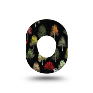 Dark Forest Dexcom G7 Mini Tape, single, autumn tree plaster design