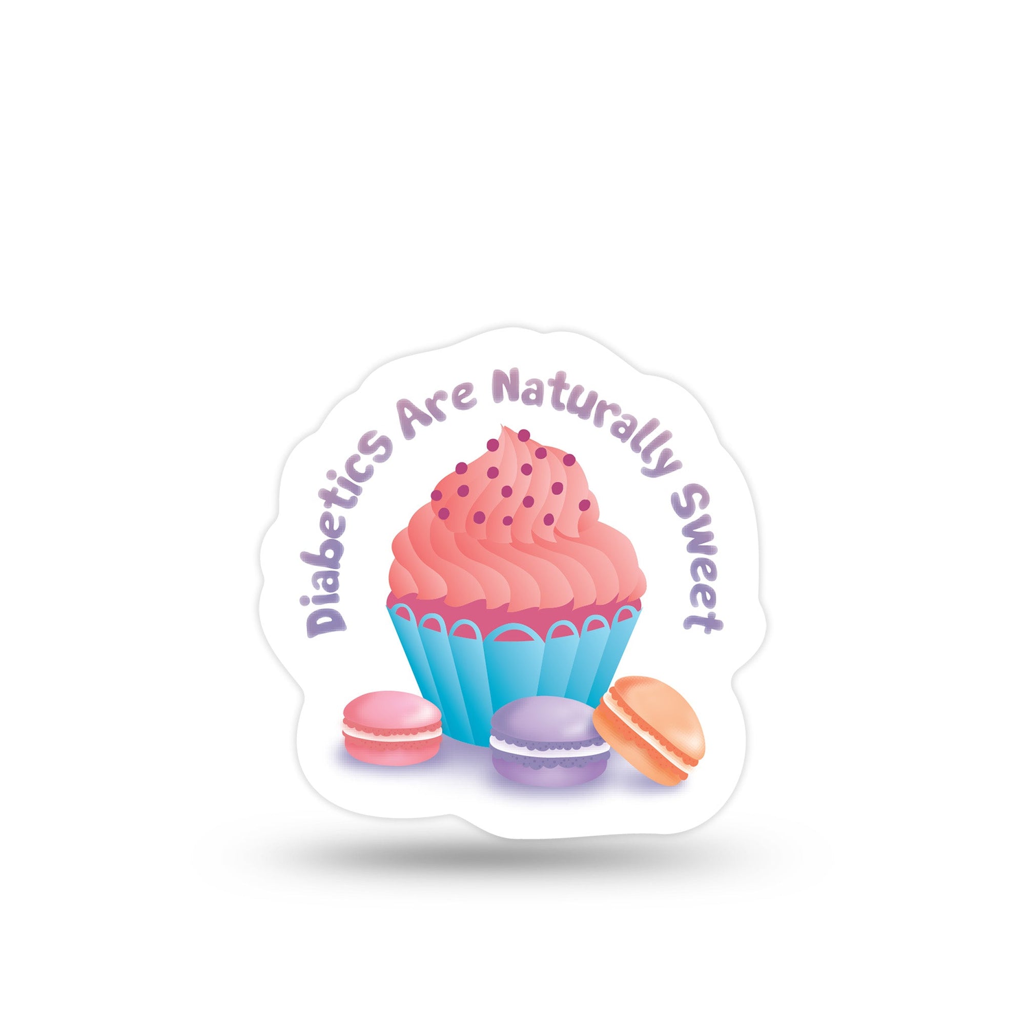 ExpressionMed Diabetics are Naturally Sweet Decal Sticker Macarons and Cupcakes, Decal Sticker Only