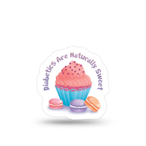 ExpressionMed Diabetics are Naturally Sweet Decal Sticker Macarons and Cupcakes, Decal Sticker Only