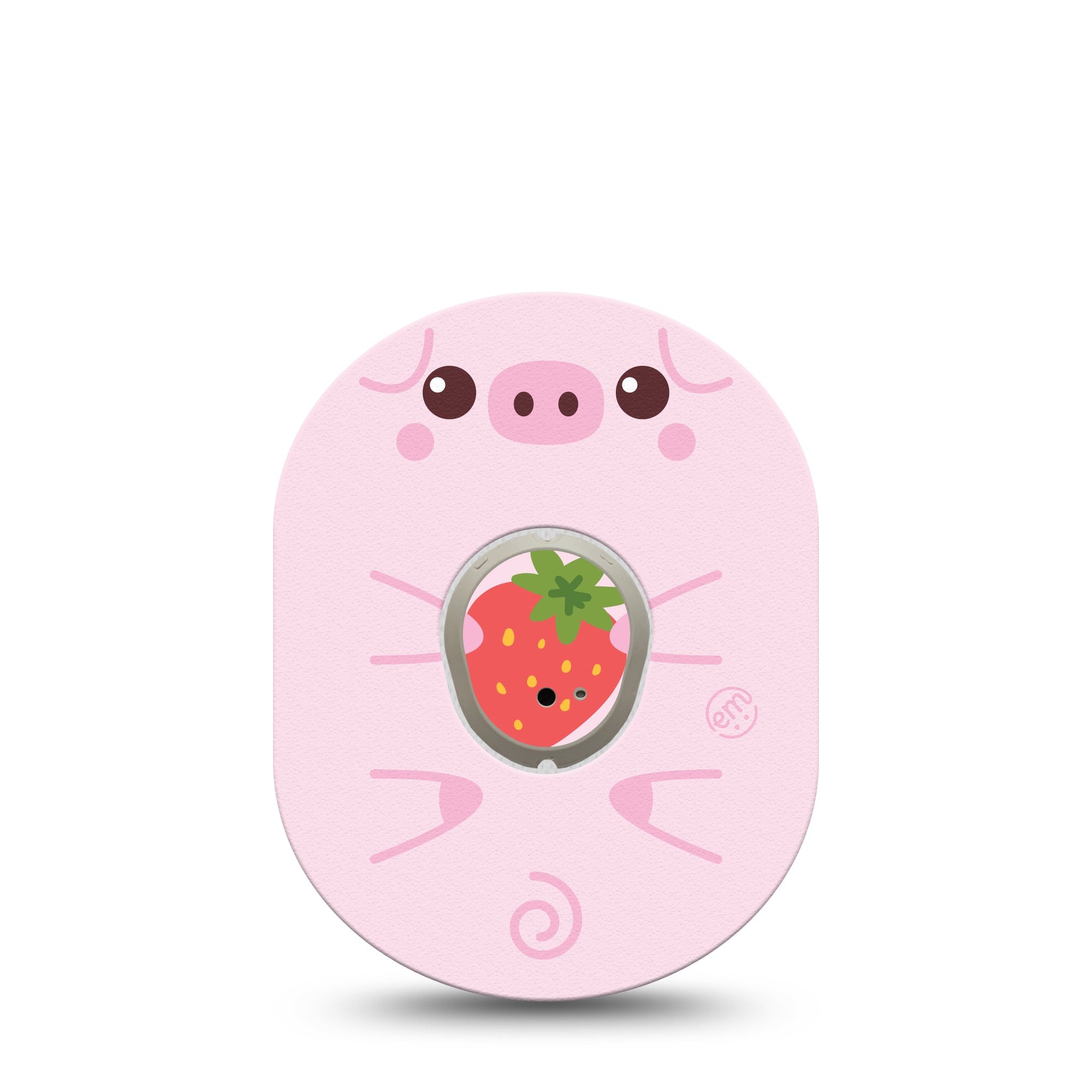 ExpressionMed Strawberry Piglet Dexcom G7 Sticker and Tape piglets Vinyl Sticker and Tape Pairing Continuous Glucose Monitor Design, Dexcom Stelo Glucose Biosensor System