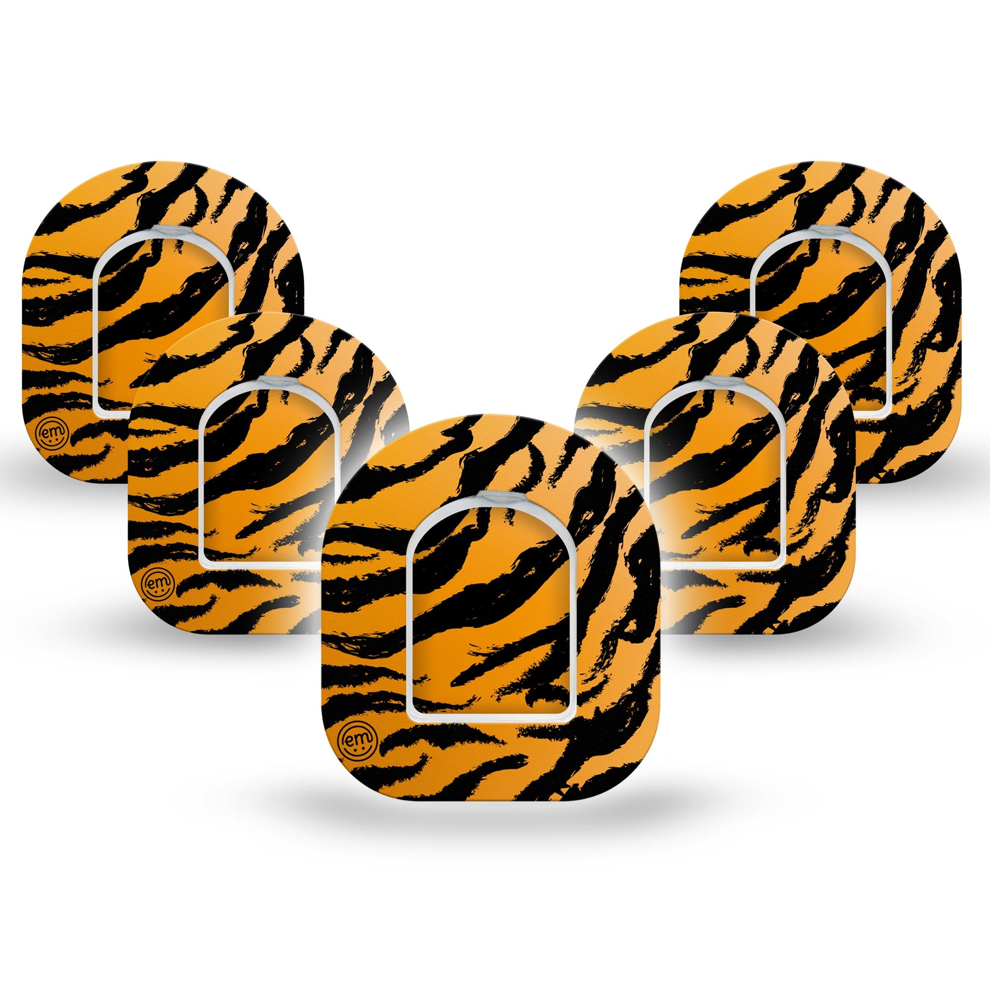 ExpressionMed Tiger Pod Mini Tape 5 Stickers and 5 Tapes, Jungle Majesty Plaster Pump Design