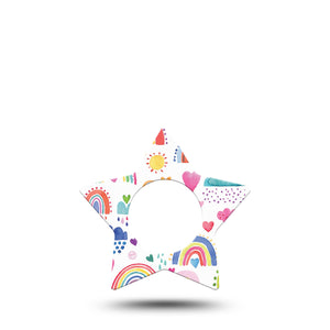 ExpressionMed Rainbows of Hope Libre Star Tape cute rainbows patch design