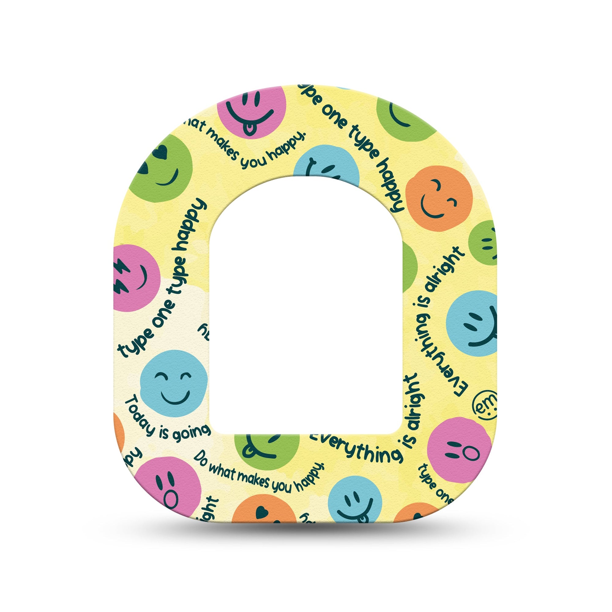 ExpressionMed Smiley Pod Mini Tape Single, Happy Face Adhesive Patch Pump Design