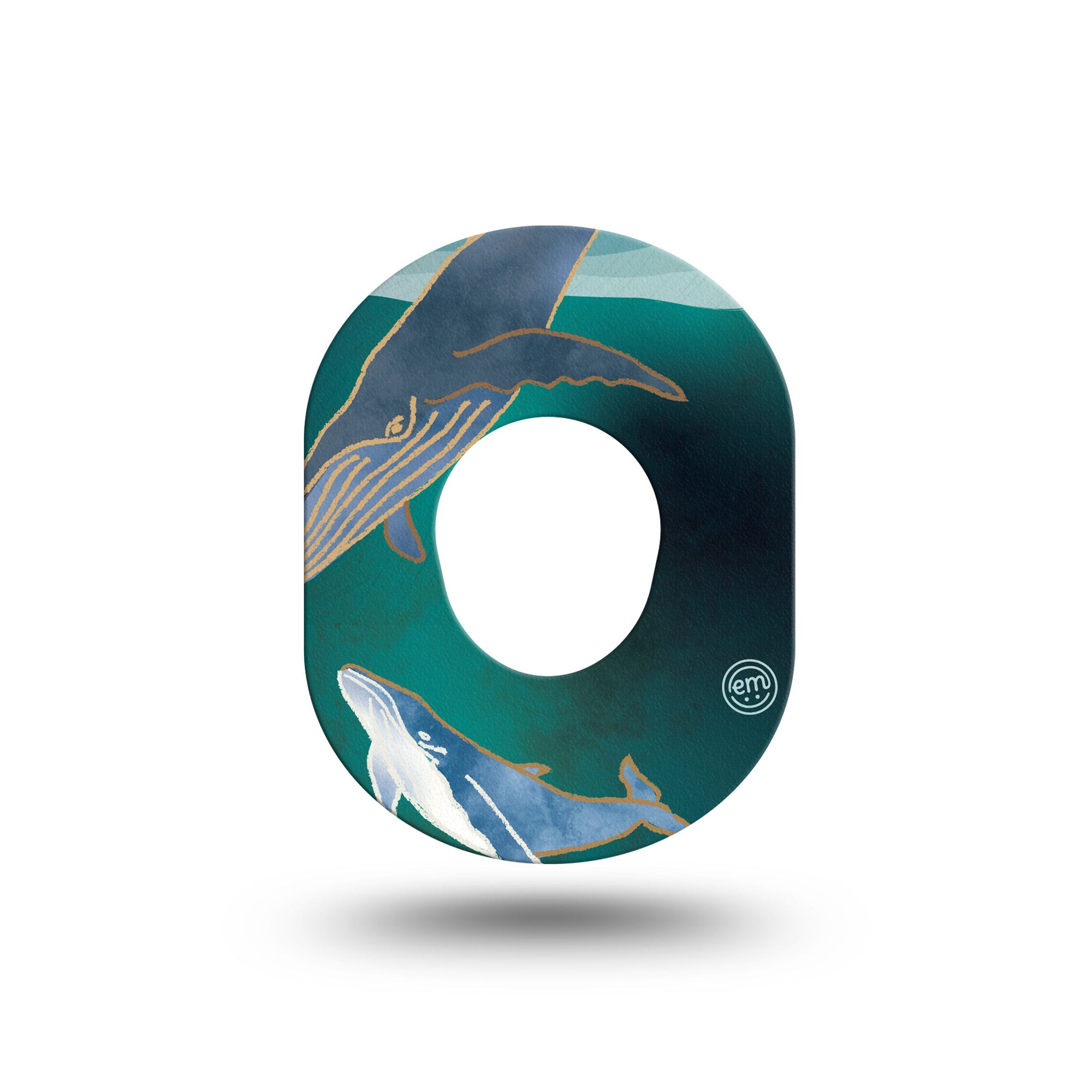 ExpressionMed, Whales Dexcom G7 Mini Tape, Single,  sea animals overlay design