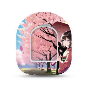 ExpressionMed Cherry Blossom Anime Pod Mini Tape Single Sticker and Single Tape, Anime Art Patch Pump Design