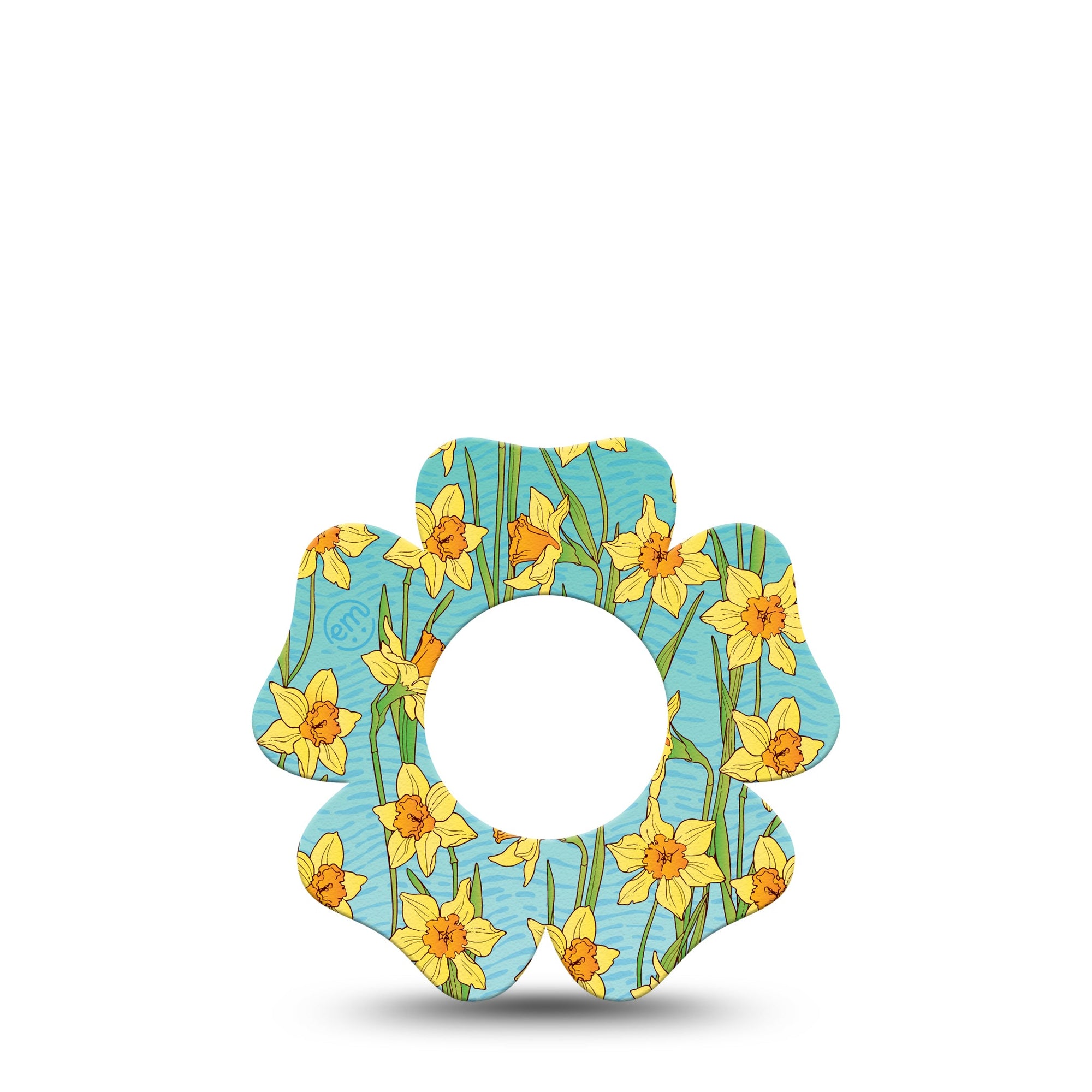 ExpressionMed Daffodils Freestyle Libre 2 Flower Shape Single Springtime Joy Adhesive Tape CGM Design, Abbott Lingo