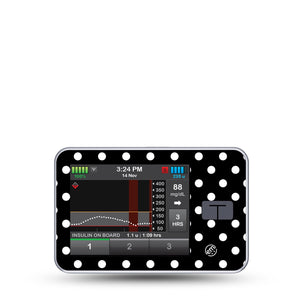 ExpressionMed Black and White Polka Dots T-Slim Sticker Single, Modern Polka Dot Design, CGM Vinyl Sticker Design