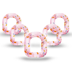 ExpressionMed Donut Sprinkles Pod Mini Tape 5-Pack, Dessert Delight Patch Pump Design