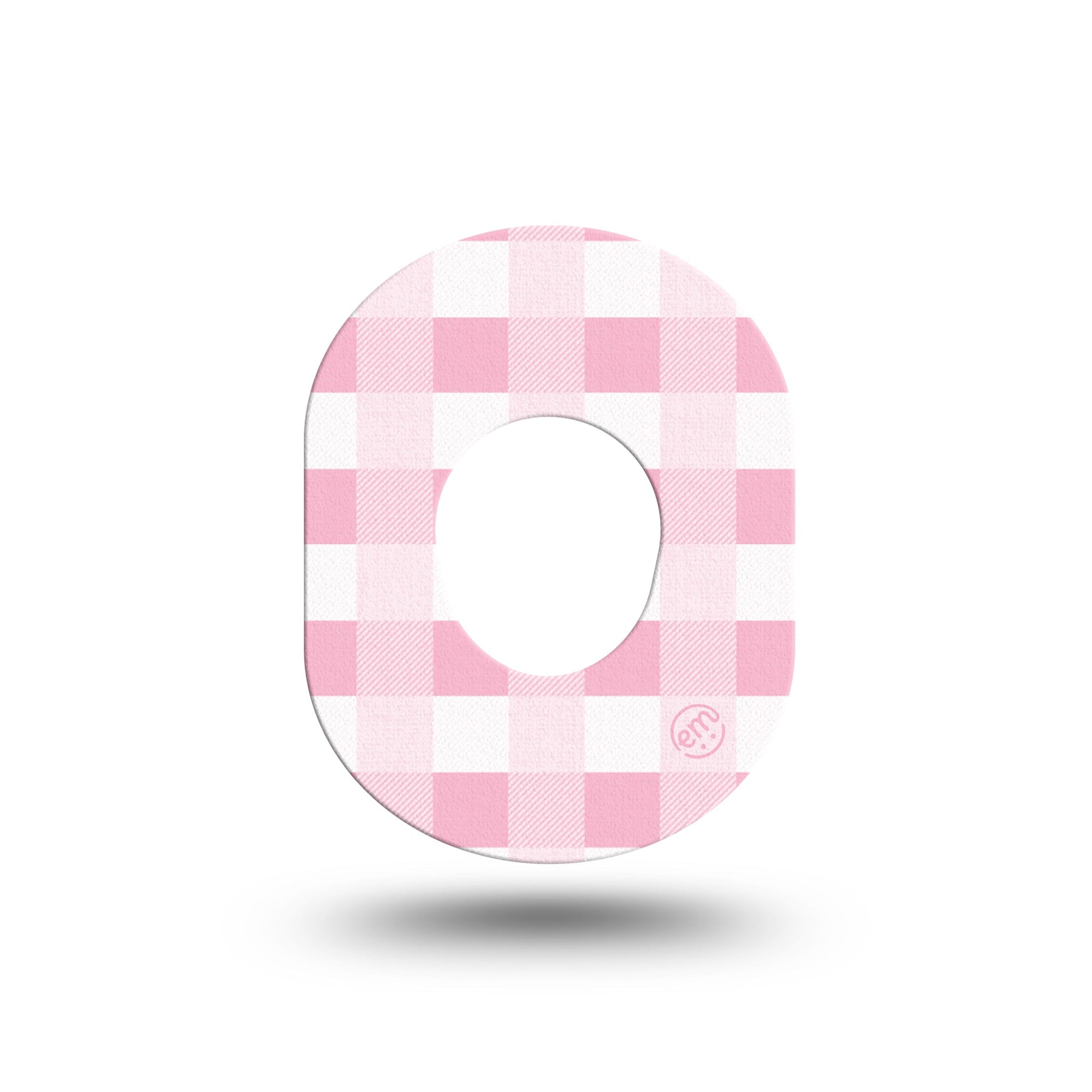 ExpressionMed ExpressionMed, Pink Gingham Dexcom G7 Mini Tape, Single, pink checkerboard adhesive tape design, Dexcom Stelo Glucose Biosensor System