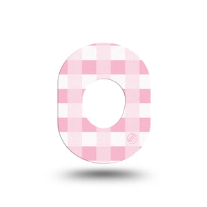 ExpressionMed ExpressionMed, Pink Gingham Dexcom G7 Mini Tape, Single, pink checkerboard adhesive tape design, Dexcom Stelo Glucose Biosensor System