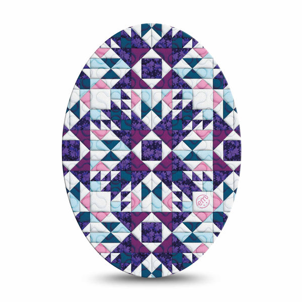 Medtronic Enlite / Guardian ExpressionMed Quilted Universal Oval Tape Pretty Quilt, CGM Plaster Tape Design