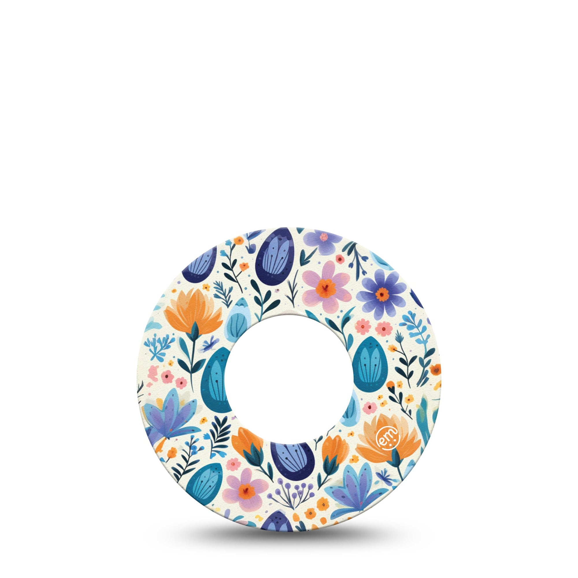 ExpressionMed Easter Floral Freestyle Libre Single, Easter Egg Floral, CGM Fixing Ring Patch Design, Abbott Lingo