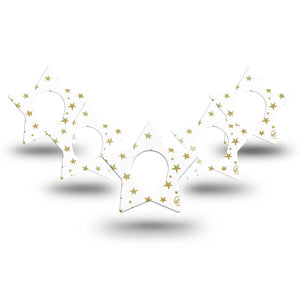 ExpressionMed Twinkling Stars Dexcom G7 Star shaped patch, White tape with stars CGM  design, Dexcom Stelo Glucose Biosensor System
