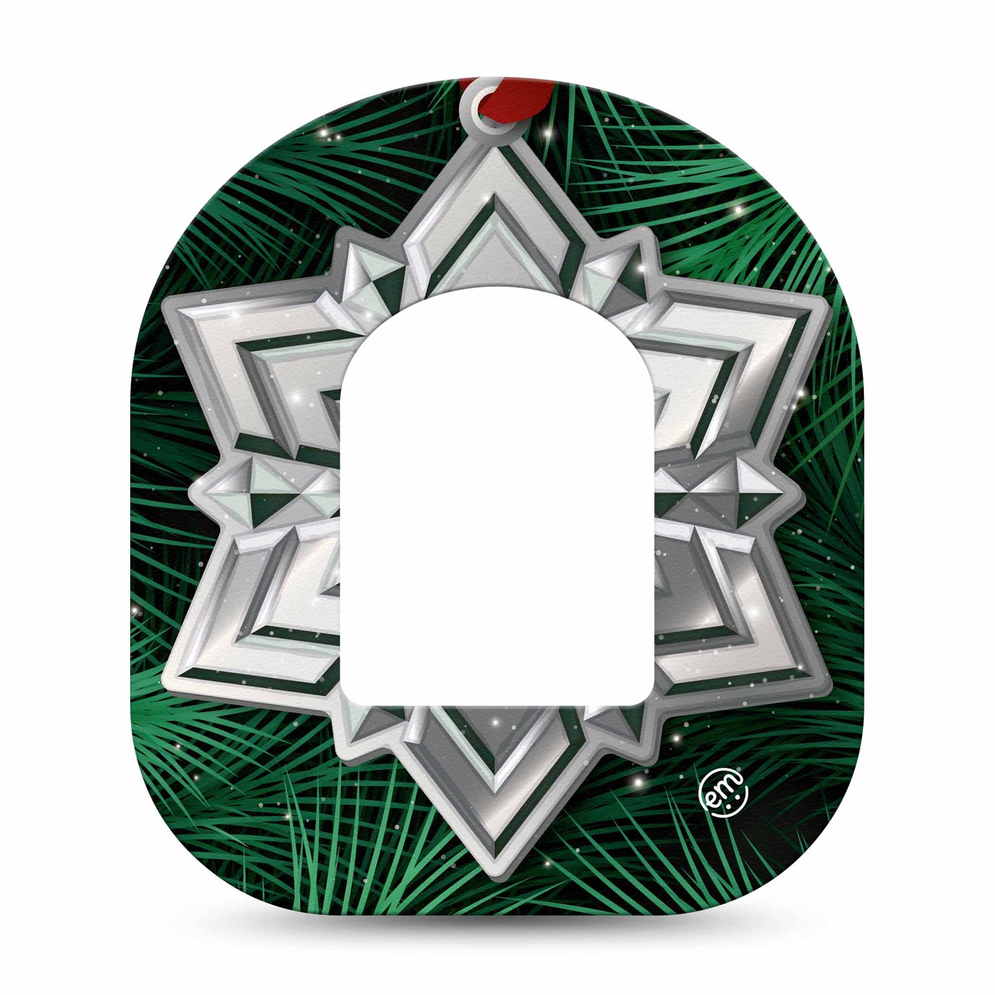 ExpressionMed Metallic Snowflake Pod Tape Ornamental Snowflake, Omnipod Adhesive Patch Design